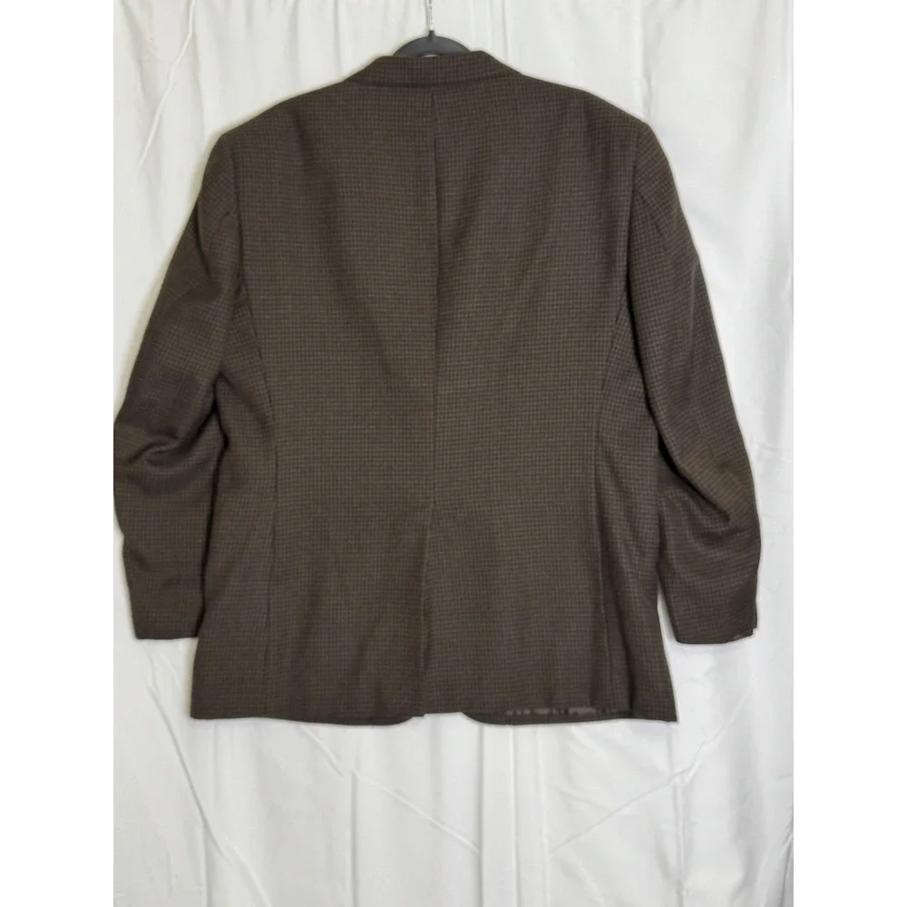 Towncraft Mens 44R‎ Brown Houndstooth Sport Coat Blazer Jacket Wool Blend
